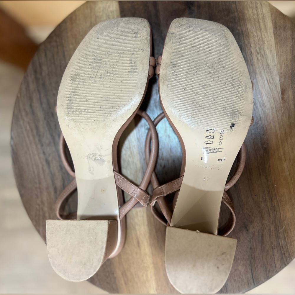 & Other Stories Tan Strappy Heels - Picture 7 of 8
